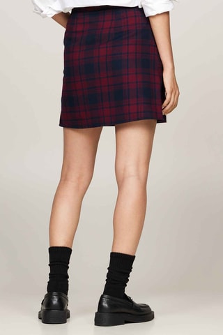 Jupe trapèze en coton biologique - Rouge et bleu marine