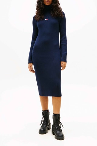 Robe pull en coton biologique - Bleu marine