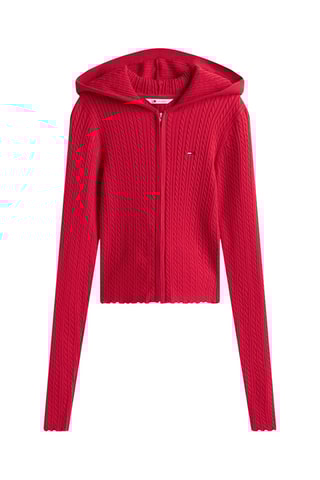 Gilet à capuche en coton biologique - Rouge