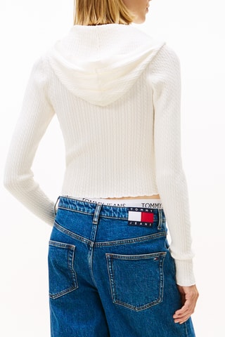 Gilet à capuche en coton biologique - Blanc