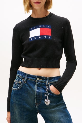 Pull court en coton biologique - Noir