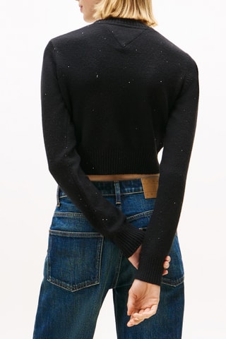 Pull court en coton biologique - Noir