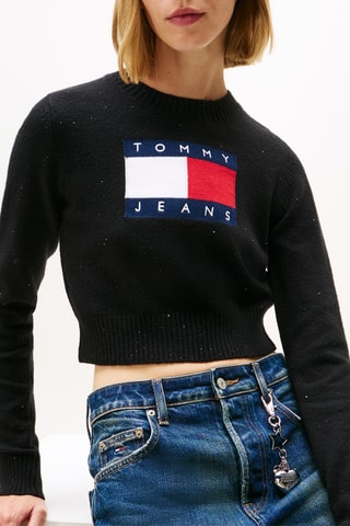 Pull court en coton biologique - Noir