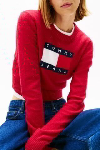 Pull court en coton biologique - Rouge