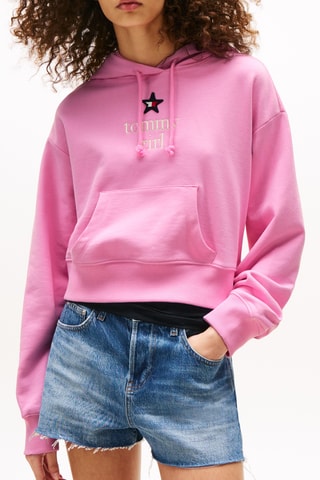 Sweat court en coton biologique - Rose