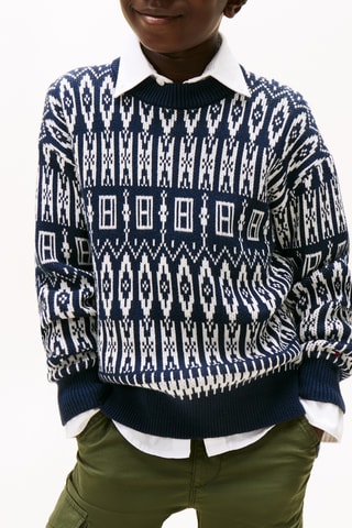 Pull en coton biologique - Noir et blanc