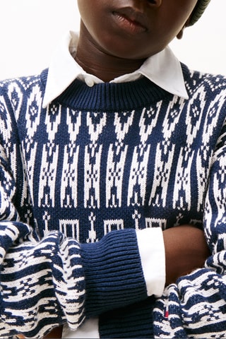 Pull en coton biologique - Noir et blanc