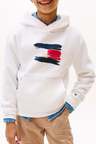 Sweat à capuche - Blanc et bleu marine