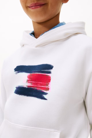 Sweat à capuche - Blanc et bleu marine