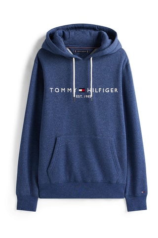 Sweat à capuche - Bleu chiné