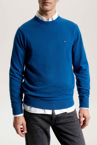 Pull en coton biologique et cachemire - Bleu cobalt