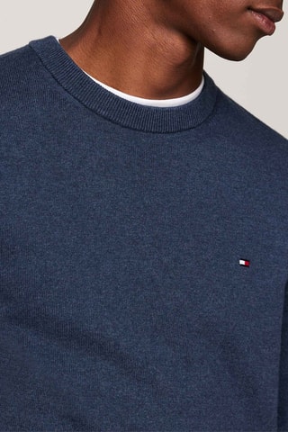 Pull en coton biologique et cachemire  - Bleu