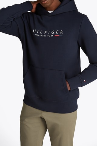 Sweat à capuche en coton biologique - Bleu marine