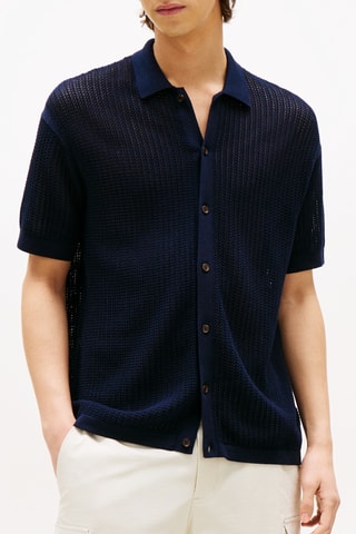 Chemise en coton biologique - Bleu marine