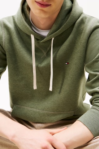 Sweat polaire à capuche - Vert olive chiné