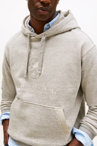 Sweat à capuche en coton biologique - Gris clair chiné