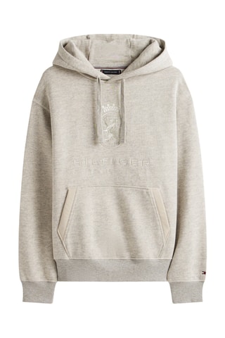 Sweat à capuche en coton biologique - Gris clair chiné