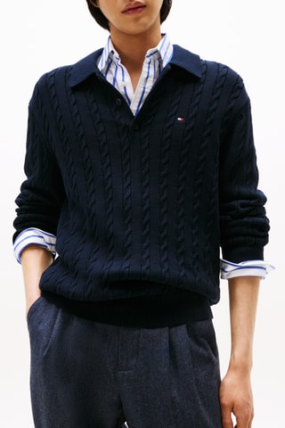 Pull en coton biologique - Bleu marine