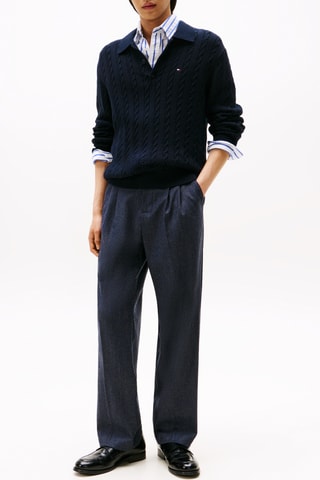 Pull en coton biologique - Bleu marine