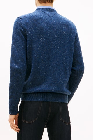 Pull en laine d'agneau - Bleu marine chiné