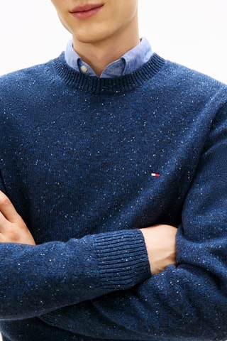 Pull en laine d'agneau - Bleu marine chiné