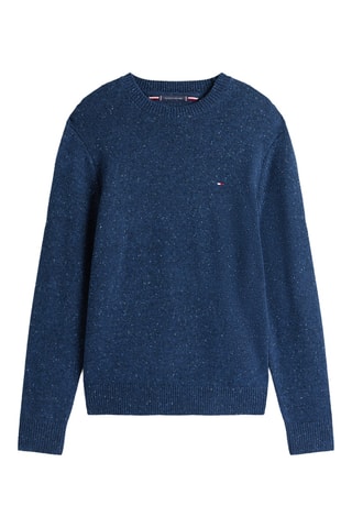 Pull en laine d'agneau - Bleu marine chiné