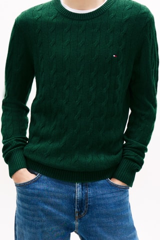 Pull en laine d'agneau - Vert foncé
