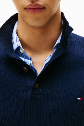 Pull en coton biologique et cachemire - Bleu marine