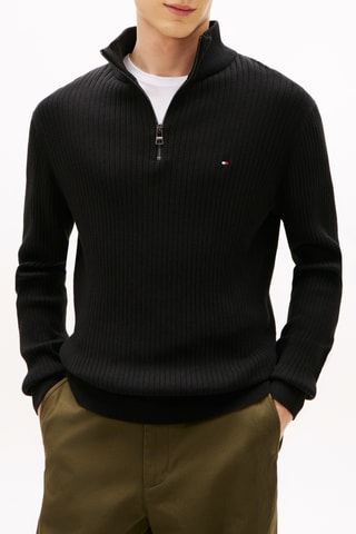 Pull en coton biologique et cachemire - Noir