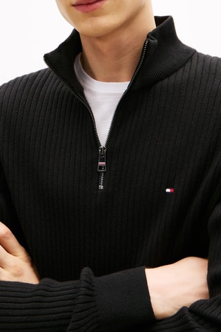 Pull en coton biologique et cachemire - Noir