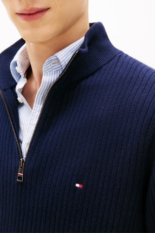 Pull en coton biologique et cachemire - Bleu marine