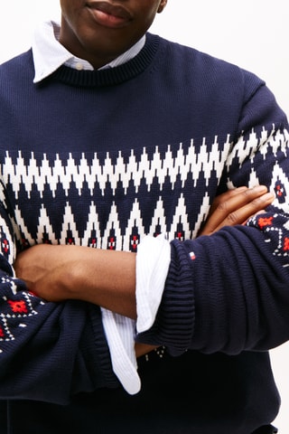 Pull en coton biologique - Bleu marine