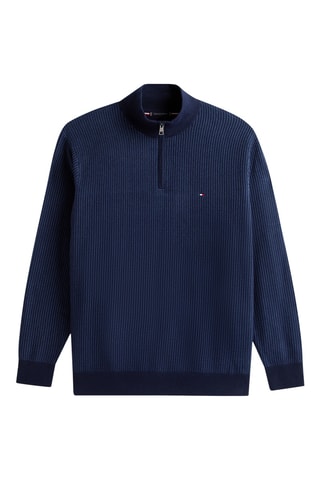 Pull en coton biologique et laine - Bleu marine