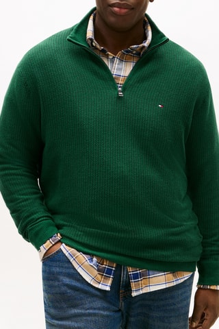 Pull en coton biologique et laine - Vert foncé