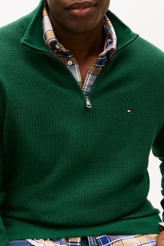 Pull en coton biologique et laine - Vert foncé