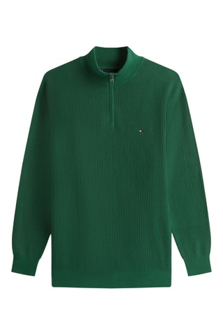 Pull en coton biologique et laine - Vert foncé