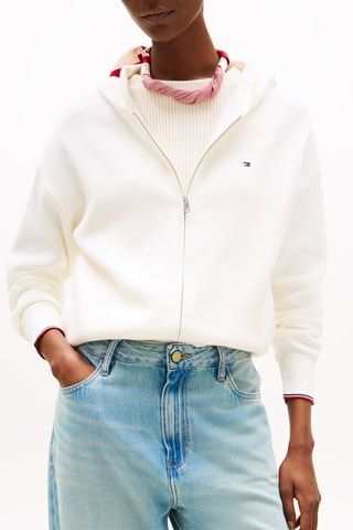 Gilet à capuche en coton biologique - Blanc