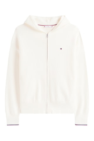 Gilet à capuche en coton biologique - Blanc