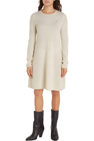 Robe pull en laine - Beige clair