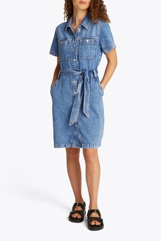 Robe chemise en jean - Bleu marine