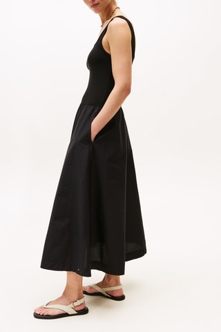 Robe midi en coton biologique - Noir