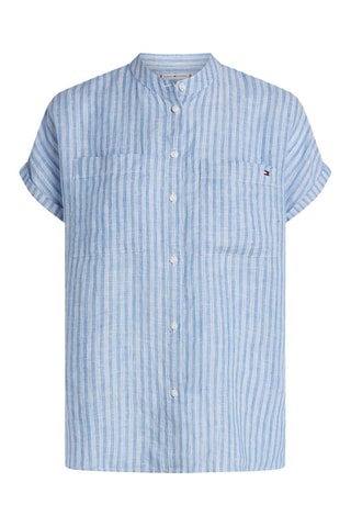 Chemisier en lin - Bleu