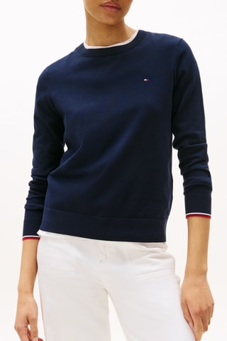 Pull en coton biologique - Bleu marine