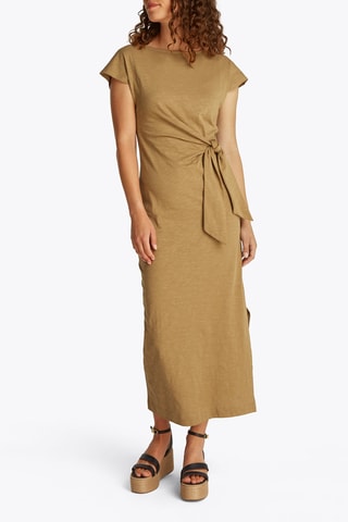 Robe midi en coton biologique - Marron clair