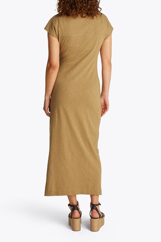 Robe midi en coton biologique - Marron clair