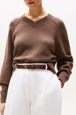 Pull en coton biologique - Marron foncé