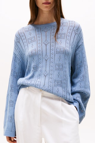 Pull relaxed en coton biologique - Ciel
