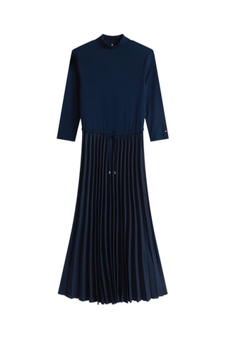 Robe plissée slim - Bleu marine