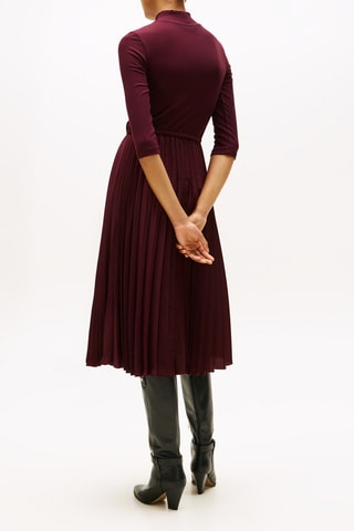 Robe plissée slim - Bordeaux
