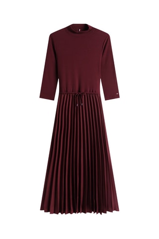 Robe plissée slim - Bordeaux